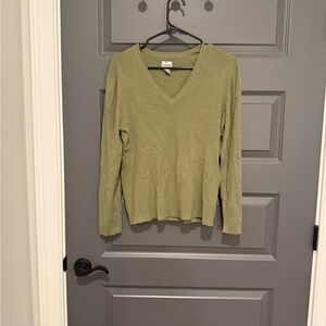 Chico's Sage Green V-Neck Sweater Size 3